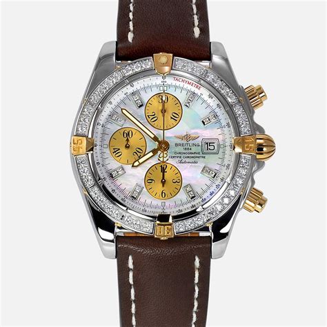 breitling watch with diamond bezel.